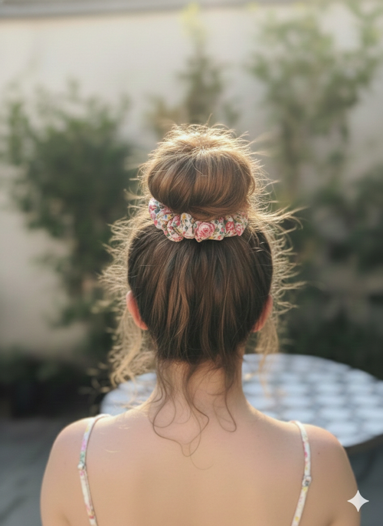 Vue 2 de Lot de 2 Chouchous en Tissu 🌸