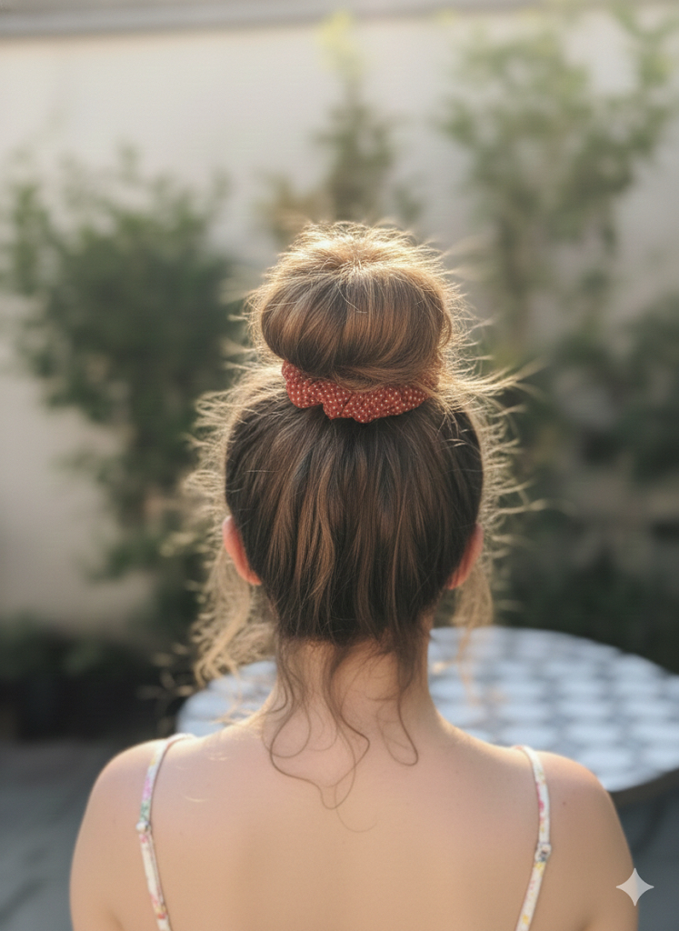 Vue 3 de Lot de 2 Chouchous en Tissu 🌸